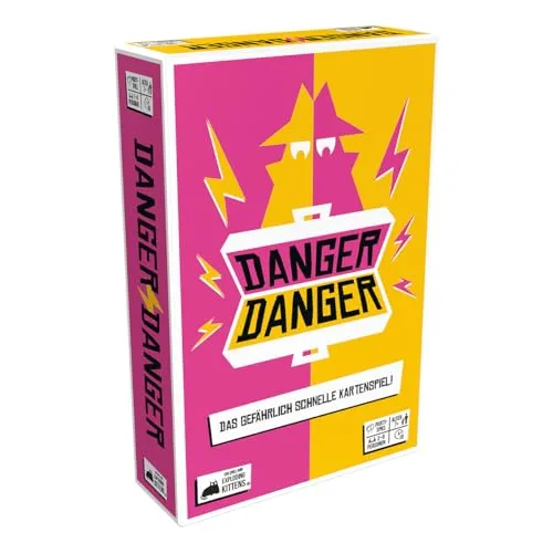 Exploding Kittens, Danger Danger, Partyspiel, Kartenspiel, 2-8 Spieler, Ab 7+ Jahren, 10 Minuten, Deutsch