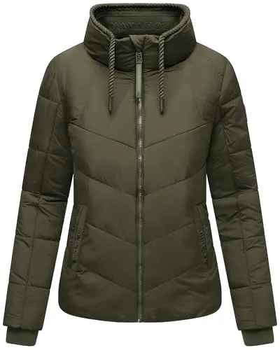Navahoo Damen Winterjacke Liebesfee 14 - Steppjacke mit hohem Kragen - Funktionsjacken, wind- und wasserabweisend mit stilvollen Kordeln, ideal für kühle Übergangstage und figurschmeichelnd geschnitten.