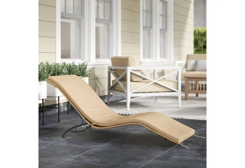 Outsunny Wetterfeste Gartenliege mit Kissen in gelb von Outsunny