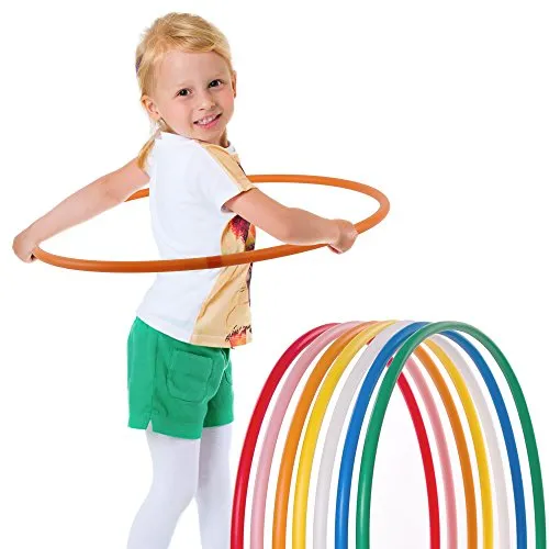 HOOPOMANIA Kinder Hula Hoop Reifen einfarbig [Ø80cm - orange] Hullahuppreifen ab 8 Jahre