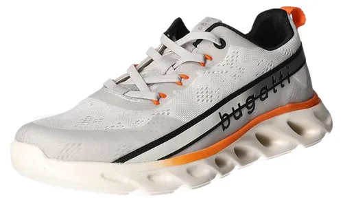 Bugatti Sneaker Textil - Weiß - Größe 44 - Moderne Sneaker von Bugatti mit atmungsaktivem Obermaterial und komfortablem Wechselfußbett. Die leichte Laufsohle sorgt für optimale Dämpfung und ein angenehmes Tragegefühl im Alltag.