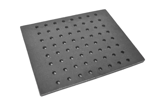 SEZAM Ofenrost 30 x 24 cm Gusseisen Gussrost mit Löcher Kaminrost eckig Ascherost Kaminofen Tafelrost Rost Ofengitter Kamin