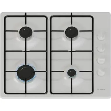 Bosch Gaskochfeld PBP6B2K80 mit 4 Brennern in weiß von Bosch
