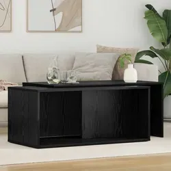 vidaXL Kaffeetisch Set 2 pcs Schwarz Eichen-Optik - Elegantes Couchtisch-Set aus Holzwerkstoff, ideal für jeden Wohnraum. Die zwei Tische bieten ausreichend Platz für Getränke und Deko und überzeugen durch ihr modernes Design und hohe Stabilität.