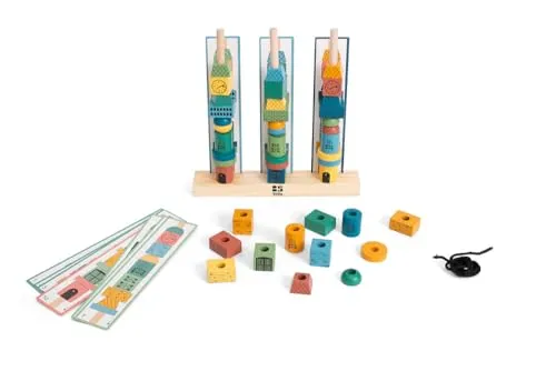 BS Toys Stapeltürme - Turmbau in Rekordzeit - Multicolor Stapelspaß - Spiel für Kinder ab 3 Jahren