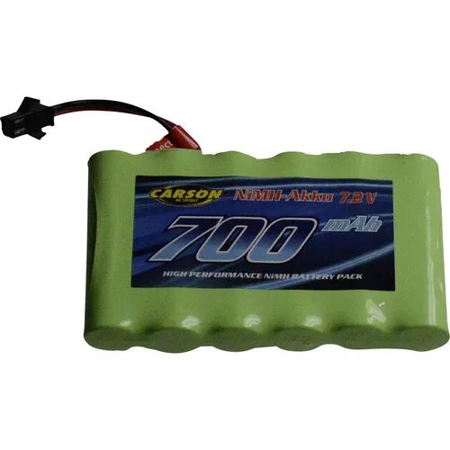 Carson NIMH 7,2V 700 MAH JST Stecker - Ersatzakku für RC Fahrzeuge, kompatibel mit The Beast und Sea Racer