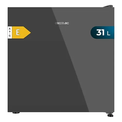 Cecotec Mini-Kühlschrank Bolero CoolMarket TT 31 Dual Grau Glas - Mini-Kühlschrank mit 31L Kapazität, Dualfunktion für Kühlung und Gefrierung, elegantes graues Glasdesign und energieeffizient.