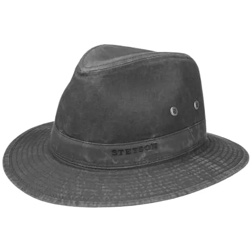 Stetson Organic Cotton Travellerhut für Herren - UV-Schutz 40+ - Hochwertiger Stoffhut aus 100% nachhaltiger Bio-Baumwolle, bietet UV-Schutz 40+ und idealen Tragekomfort durch atmungsaktive Belüftungsösen. Perfekt für sonnige Tage!