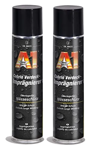 2x 400ml Dr. Wack A1 Cabrio Verdeck-Imprägnierer, Cabrio Dach Imprägnierung, Stoffverdeck Stoffdach Imprägnieren, Cabrio Verdeck Imprägnierspray
