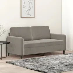 2-Sitzer-Sofa Hellgrau 140 cm Samt von Vidaxl - Das elegante 2-Sitzer-Sofa überzeugt mit weichem Samt und einem stabilen Rahmen. Ideal zum Entspannen und ein echter Blickfang für dein Wohnzimmer. Kompakt und bequem – perfekt für jeden Raum!