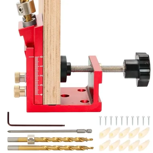 3-in-1 Bohrschablone für Möbelbau - Winkellehren mit 15° Bohrwinkel, ideal für präzise Holzverbindungen in verschiedenen Materialien. Das hochwertige Metall-Design sorgt für Langlebigkeit und einfache Handhabung.