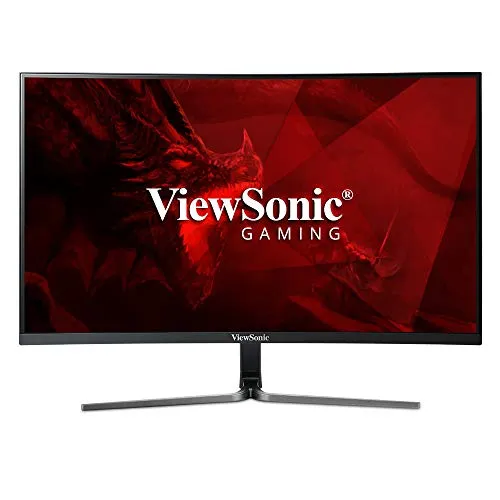 Viewsonic VX2458-C-MHD 24 Zoll Curved Gaming Monitor - Full-HD Gaming Monitor mit 144 Hz und 1 ms Reaktionszeit für ein flüssiges Spielerlebnis. Integrierte Lautsprecher und vielseitige Anschlussmöglichkeiten machen ihn zum idealen Begleiter.