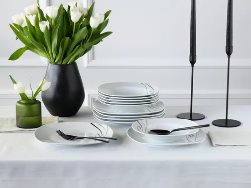 CreaTable 19506 Amelie Piazza 12-teiliges Geschirrset in weiß von CreaTable