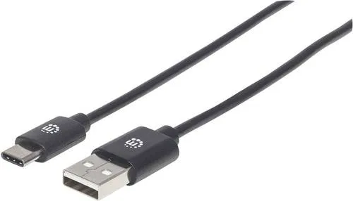Manhattan USB-Kabel USB 2.0 USB-A Stecker, USB-C Stecker 0.50m Schwarz 354912