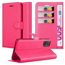 Cadorabo Hülle für Samsung Galaxy A71 5G Schutz Hülle in Pink Handyhülle Etui Case Cover Magnetverschluss