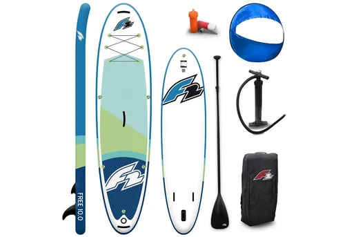 F2 Stand up Paddle Board Free - Rundsegel Set SUP 10 Aqua 2024/2025 - Boards für Stand-Up Paddling – vielseitig mit Rundsegel für windunterstütztes Paddeln und müheloses Gleiten, inklusive Pumpe, Paddle und mehr für dein perfektes SUP-Erlebnis.