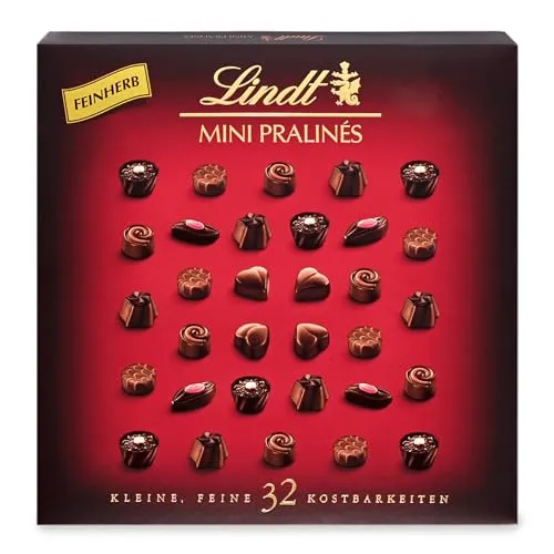 Lindt Feinherbe Mini Pralinés Noirs | 163 g | Dunkle Schokolade | 32 Pralinen | Kleines Schokoladengeschenk oder Pralinengeschenk