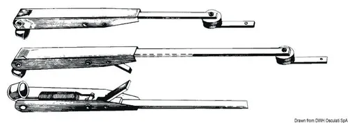 Verstellbar teleskopisches Arm-Wischgerät SS 265/335 mm von Osculati
