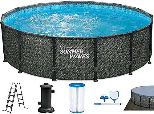 Summer Waves Frame Elite Pool Dark Herringbone 427 x 107 cm