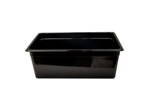 AcMax Thermobehälter GN 1/1 Polycarbonat schwarz - 28 Liter - Thermobehälter GN 1/1 aus schwarzem Polycarbonat, 28 Liter, hitzebeständig und hygienisch. Ideal für Gastronomie und Catering, stapelbar und spülmaschinenfest.