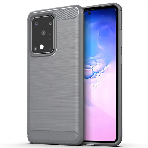 Handyhülle Schutz Case für Samsung Galaxy S20 Ultra Cover Bumper Carbon Grau