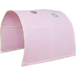 Homestyle4u 1440 Tunnel Bettzelt Rosa - Gemütlicher Betttunnel für Einzelbetten, ideal als Rückzugsmöglichkeit für Kinder. Aus 100% Baumwolle mit zwei kleinen Fenstern, perfekt für Hochbetten.