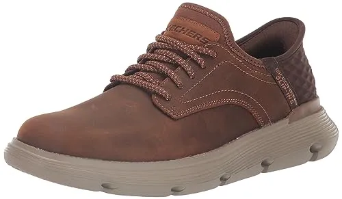 Skechers Garza - Gervin Slipper Braun 43 - Sneaker in Größe 43 aus hochwertigem Nubukleder, ideal für bequemes Tragen dank weit geschnittener Passform und angenehmer Textilinnensohle.