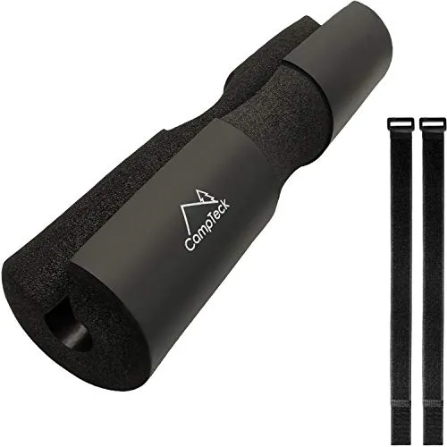 CampTeck U6814 Langhantel Nackenpolster mit Klettverschlüssen für Olympische Hanteln Schaumstoffpolster Barbell Pad Stütze Fitnessstudio für Kniebeugen, Gewichtheben, Ausfallschritte & mehr - Schwarz