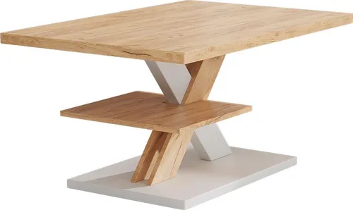 Vicco Couchtisch Arivo, Eiche/Weiß, 90 x 60 cm in weiß von Vicco