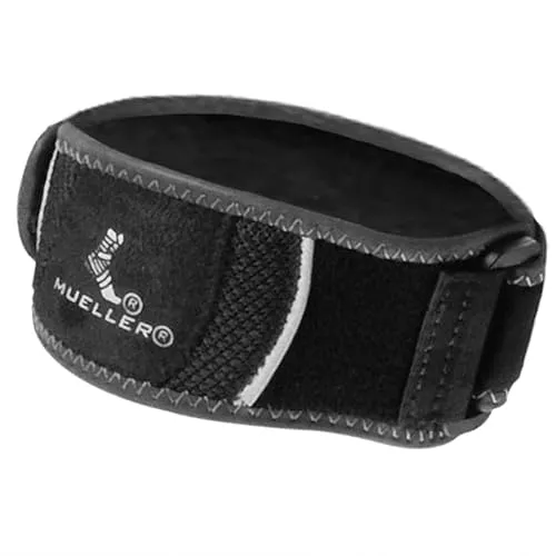 MUELLER Hg80 Premium Tennis Ellbogengurt, schwarz, Gr. S-M - Bandagen zur Ellenbogenunterstützung mit Gel Pad Kompression für gezielte Schmerzlinderung und maximalen Halt, empfohlen von der World Federation of Athletic Training & Therapy.