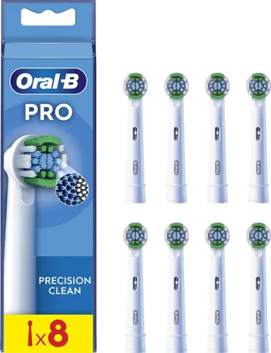 Oral-B EB20RX PrecisionClean (8 x) - Zahnbürstenkopf für gründliche Reinigung, 8 Stück im Set, ideal für optimale Mundhygiene und Plaque-Entfernung.
