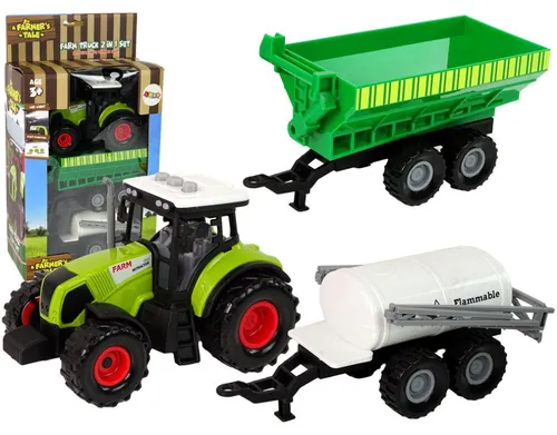 Lean Toys Set Traktor Maschinenanhänger Tanker Sounds Anhänger Tankwagen Lichter, Größe:UNIVERSAL