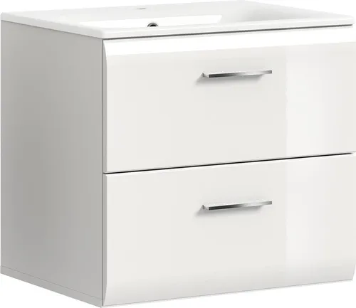 Lomadox Waschtisch IGGESUND-158, 60 cm in Weiß Hochglanz