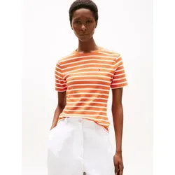 Tommy Hilfiger Damen T-Shirt Kurzarm Slim Cody - Blusen & Tuniken für Damen, aus 100% regenerativer Baumwolle für hohen Tragekomfort und lässigen Freizeit-Look.