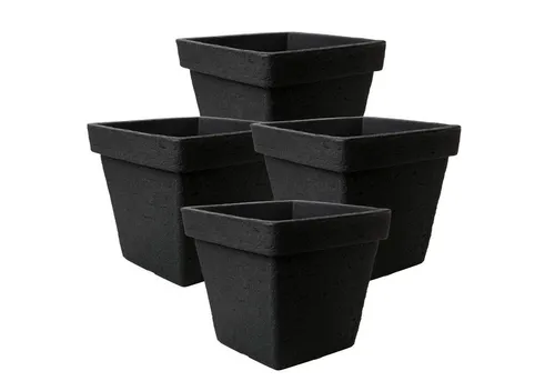 Centi Pflanzkübel Großer Blumentopf anthrazit wetterfest robust (4er-Set)