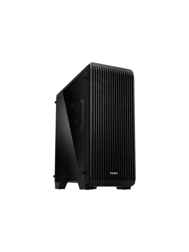 Zalman S2 TG Gehäuse - Miditower Schwarz - PC-Gehäuse mit gehärtetem Glas-Seitenteil für einen stylischen Look und eine optimale Belüftung, ideal für Gaming und leistungsstarke Builds.