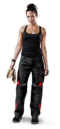 Kübler Pulsschlag Hose 2124 schwarz/mittelrot Größe 54 - Hochwertige Arbeitshose mit ergonomischer Linienführung für optimale Bewegungsfreiheit, ausgestattet mit mehreren praktischen Taschen und zertifizierten Knieschutztaschen.