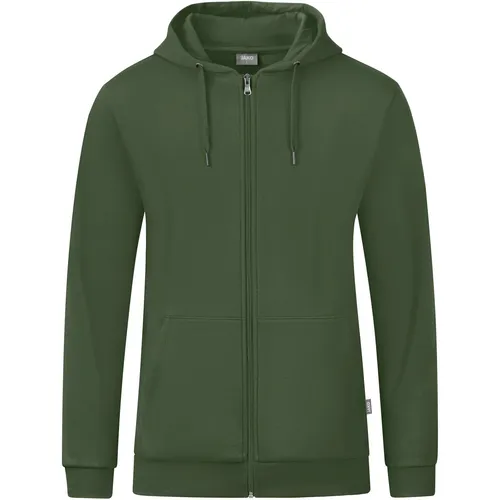 JAKO Kapuzenjacke Organic - Bio-Baumwolle in olivegrün für Herren, Größe: S - Nachhaltige Funktionsjacke aus Bio-Baumwolle, weich angeraut für höchsten Tragekomfort und ideal für Beruf und Freizeit. Verstärkte Schulternähte sorgen für Formstabilität.