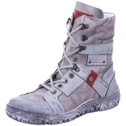 Krisbut Damen Stiefeletten Glattleder Grau - Größe 38 - Modische Stiefeletten aus hochwertigem Glattleder in Grau mit praktischem Reißverschluss. Warm gefüttert, rutschhemmende Sohle und gepolsterter Einstieg für hohen Tragekomfort.