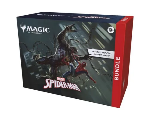 Wizards Of The Coast Magic The Gathering Marvel Spider-Man Bundle - Sammelkarten Bundle mit 9 Play Boostern und exklusivem Zubehör, ideal für Spider-Man-Fans und Neueinsteiger. Entdecke neue Karten und Mechaniken für spannendes Deckbuilding!