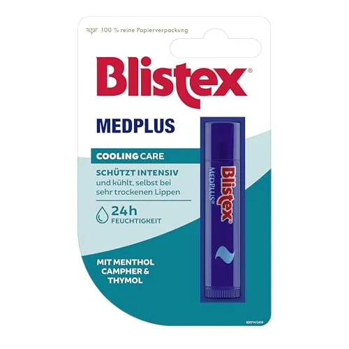 Blistex MedPlus Lippenpflege Stick | Cooling Care | 4,25 g | Cooling-Effekt mit Menthol, Campher & Thymol | LSF 15 | Sauberer Stickauftrag | Ohne Mineralöle