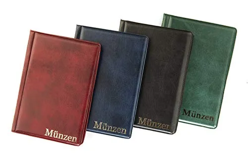 MC.Sammler Münzalbum für Münzen Aufbewahrung - 192 Taschen - Taschenalbum, Sammelalbum für Sammler - Album für Sammlermünzen bis 22 mm - Rot