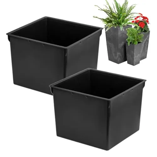 Austauschbarer quadratischer Set 2 Stck. Plantztopf-Einsatz aus Kunststoff 3 L Maße 17x17x13 cm für Prosperplast-Töpfe Höhe H 32,5 cm -erleichtert die Kontrolle des wassergehalts im Topf