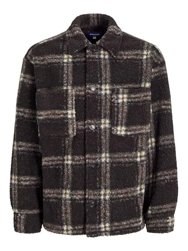 JACK & JONES JORNEWTON Teddy Overshirt LS - Herrenhemden mit kuscheligem Teddy-Fleece, ideal für einen trendigen Look und warme Wintertage.