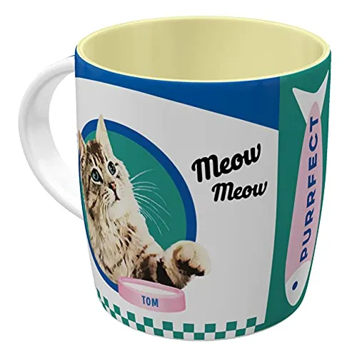 Nostalgic-Art Retro Kaffeebecher, 330 ml, Better Together Cats – Geschenk-Idee für Katzen-Besitzer, Keramik-Tasse für Kaffee, Vintage Design
