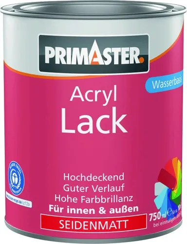 Primaster Acryl Lack laubgrün seidenmatt 750 ml  Acryl Lack