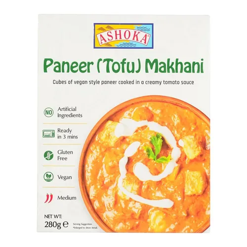 Ashoka Paneer (Tofu) Makhani Fertiggericht 280g Tofu mit Tomatensauce Tofu Makha