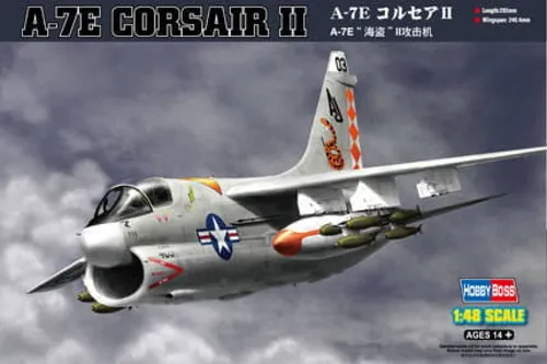 Hobbyboss 80345 - 1:48 A-7E Corsair II Bausatz - Flugzeuge: Detaillierter Modellbausatz für Liebhaber, ideal für präzise Nachbildungen und Sammlerstücke.