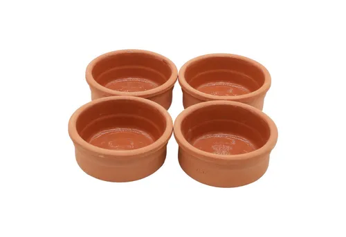 VIAPOT Schale FLORYA Tonschale 4er-Set, Terrakotta (Naturton), (4-er Set, 4-tlg), 150ml, Natur-Tonschale, ideal für Milchreis (Sütlac) aus dem Ofen