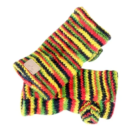 BUDDHA arts&more Kinder Pulswärmer Stulpen handgestrickt (Bunt)